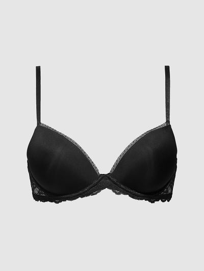 Calvin Klein Underwear HU641088 | Calvin Klein Seductive Comfort Push-Up Női Póló Melltartó Fekete
